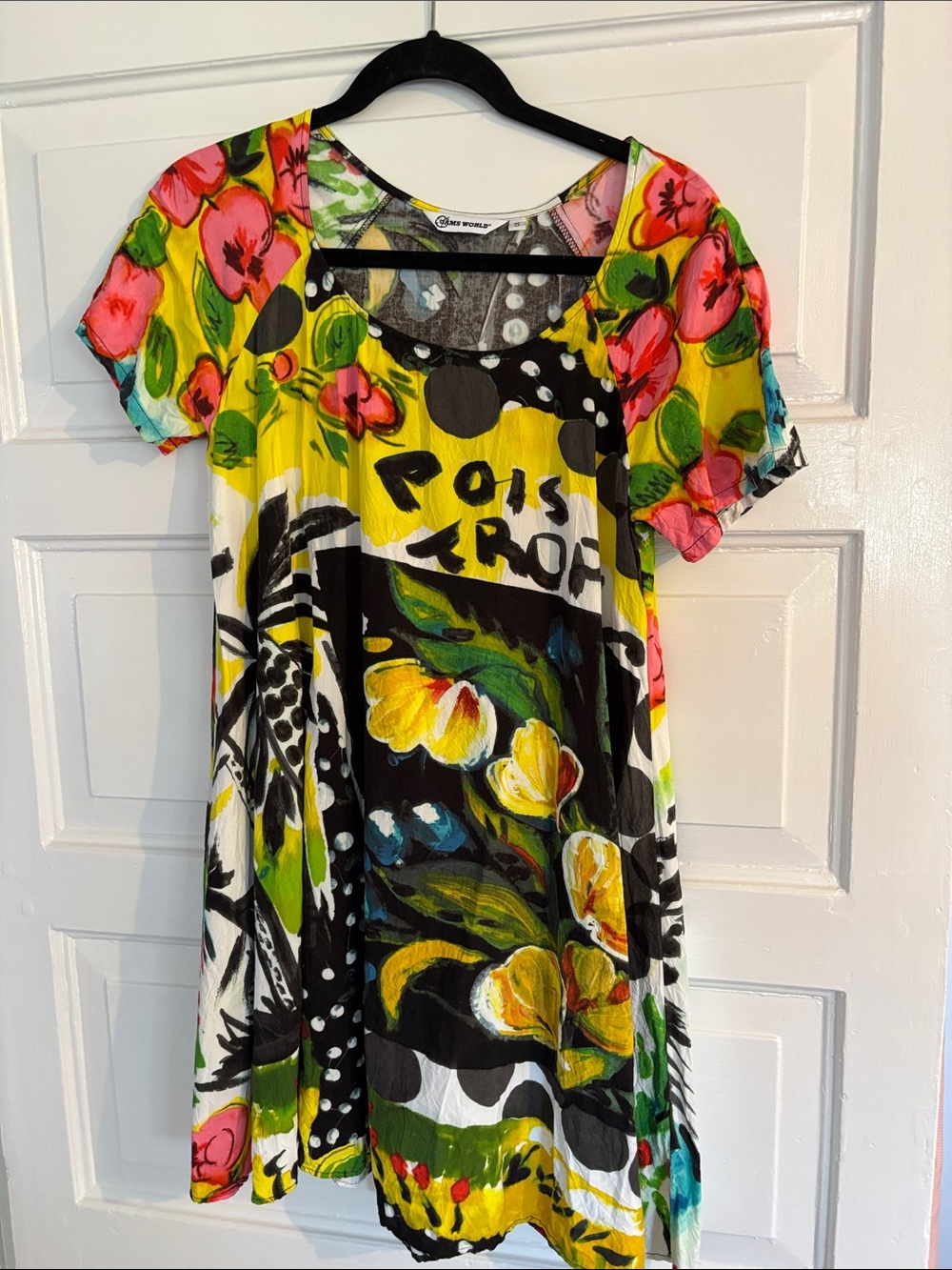 Jams World Floral dress Yellow & Pink Women's Short Sleeve S
